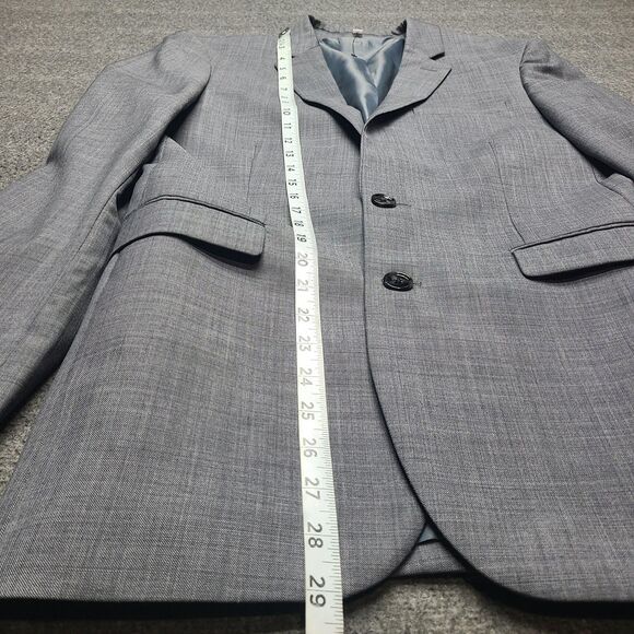 Express Innovator Blazer Mens 36 Regular Gray Extra Slim‎ Wool Blend Suit Jacket - Picture 2 of 9